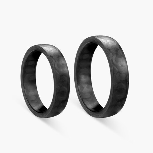Obrączki ślubne: carbon, półokrągłe, 5 mm